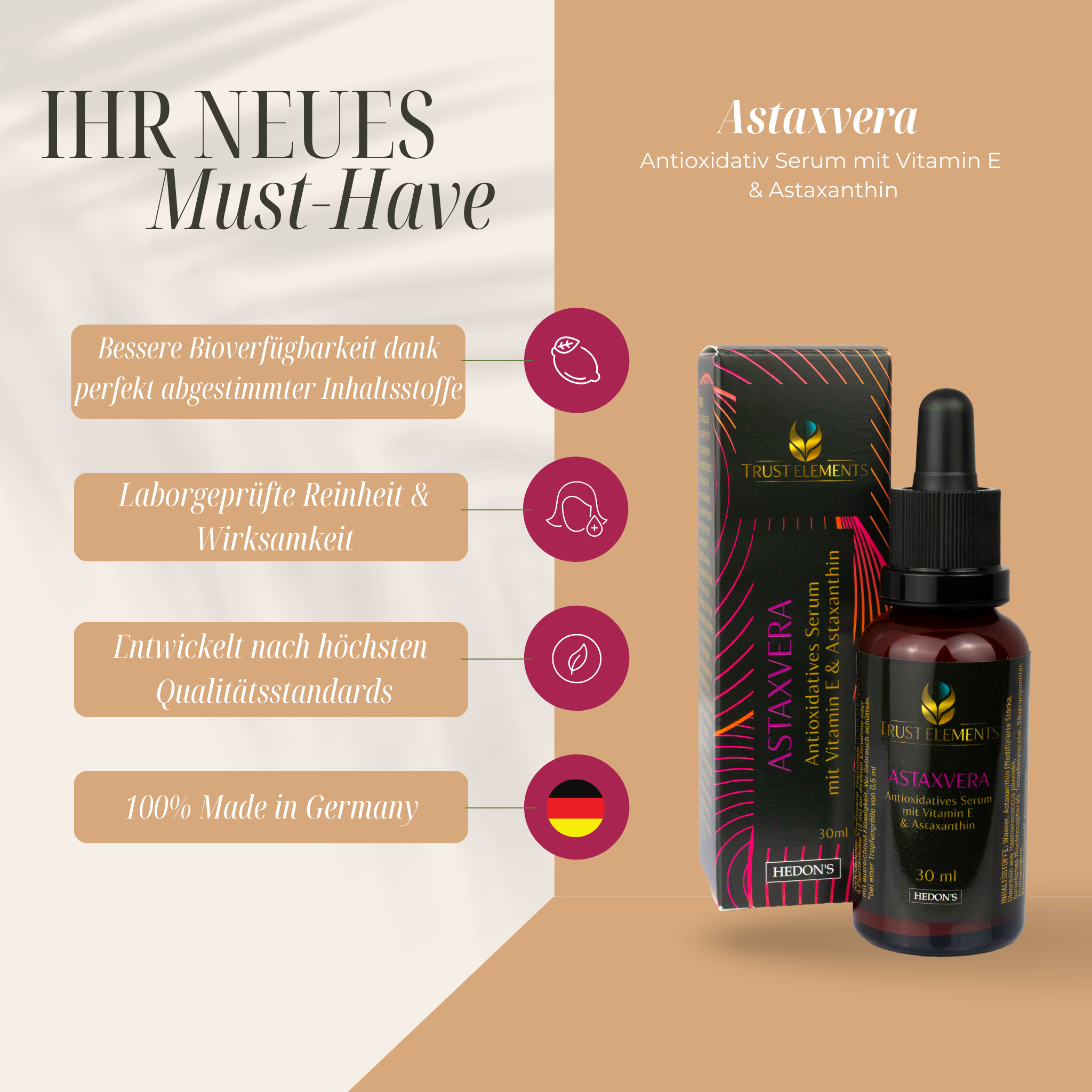 Astaxvera Antioxidativ Serum mit Vitamin E & Astaxanthin