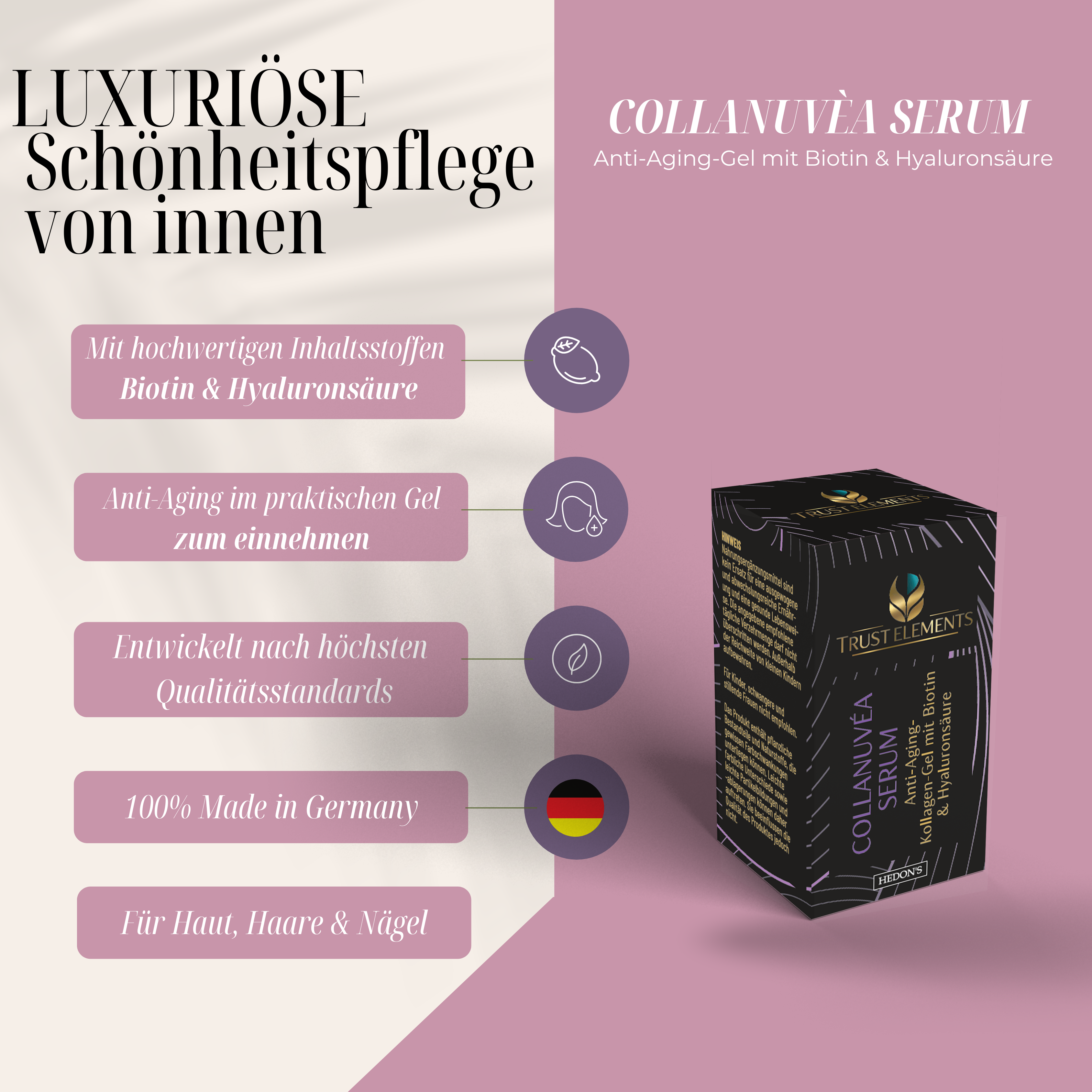 Collanuvéa Serum Anti-Aging-Kollagen Gel mit Biotin & Hyaloronsäure